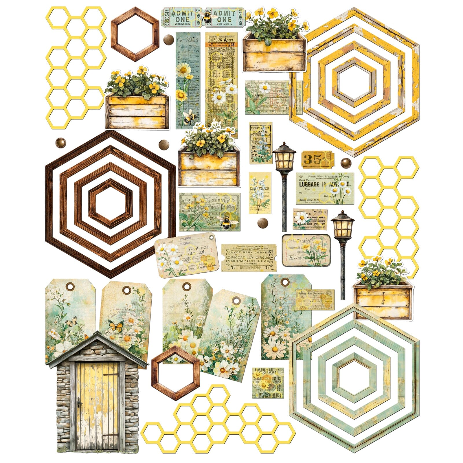 49 and Market Botanical Buzz - Die-cut Elements Surfaces 49 and Market 