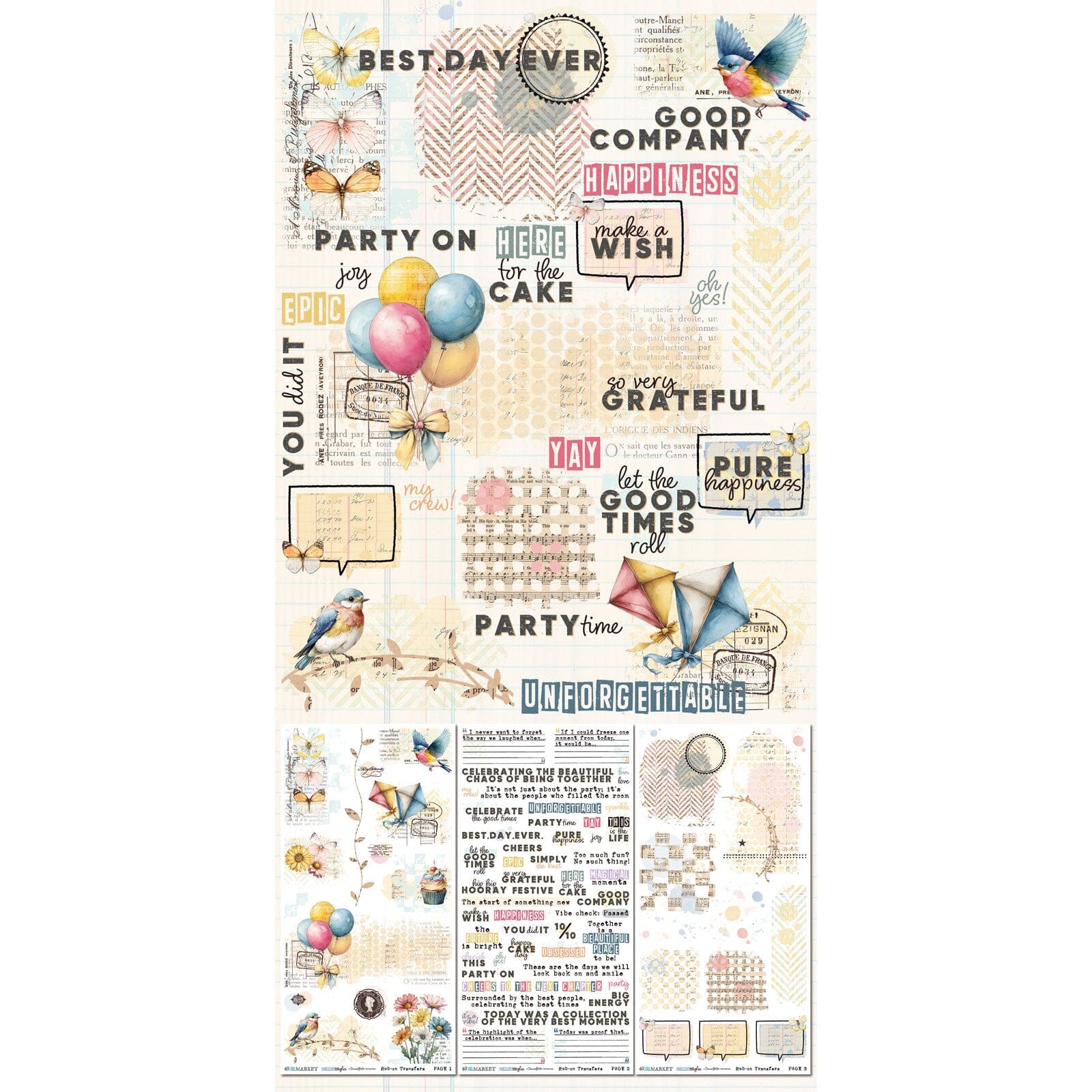 49 and Market Glimmer and Glee - 6X12 Blendable Rub-on Transfer Set Surfaces 49 and Market 