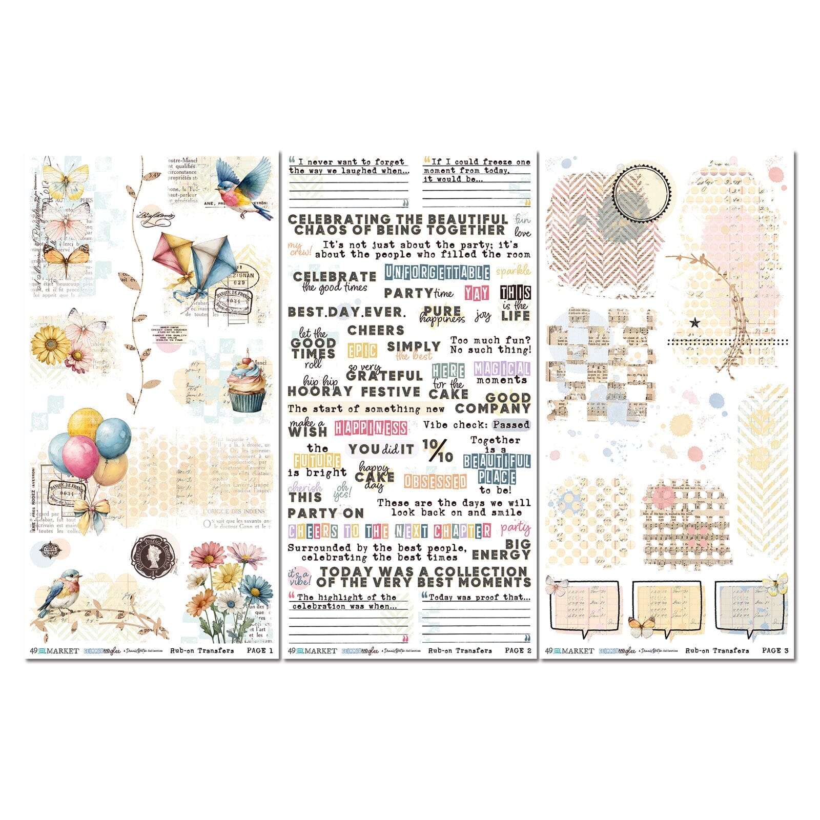 49 and Market Glimmer and Glee - 6X12 Blendable Rub-on Transfer Set Surfaces 49 and Market 