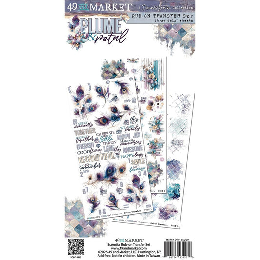 49 and Market Plume & Petal - 6 x12 Blendable Rub-on Transfer Set Surfaces 49 and Market 