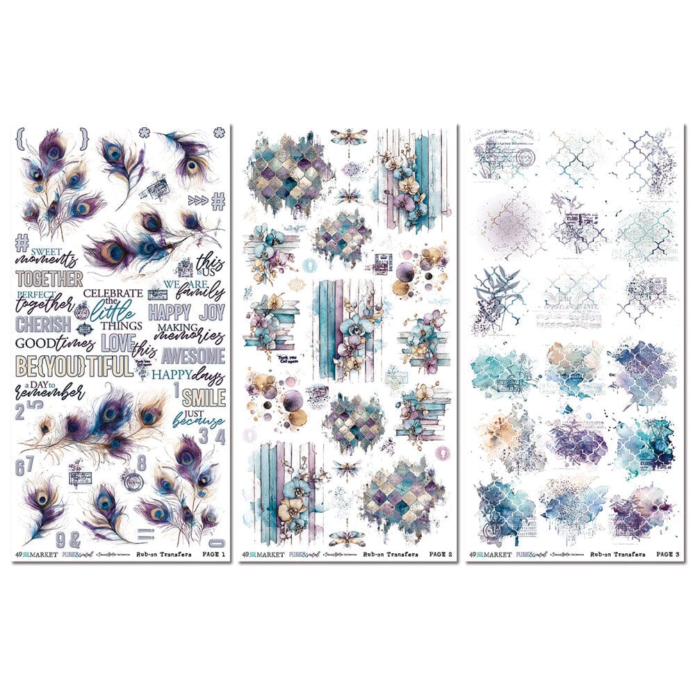 49 and Market Plume & Petal - 6 x12 Blendable Rub-on Transfer Set Surfaces 49 and Market 
