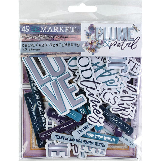 49 and Market Plume & Petal - Chipboard Sentiments Surfaces 49 and Market 