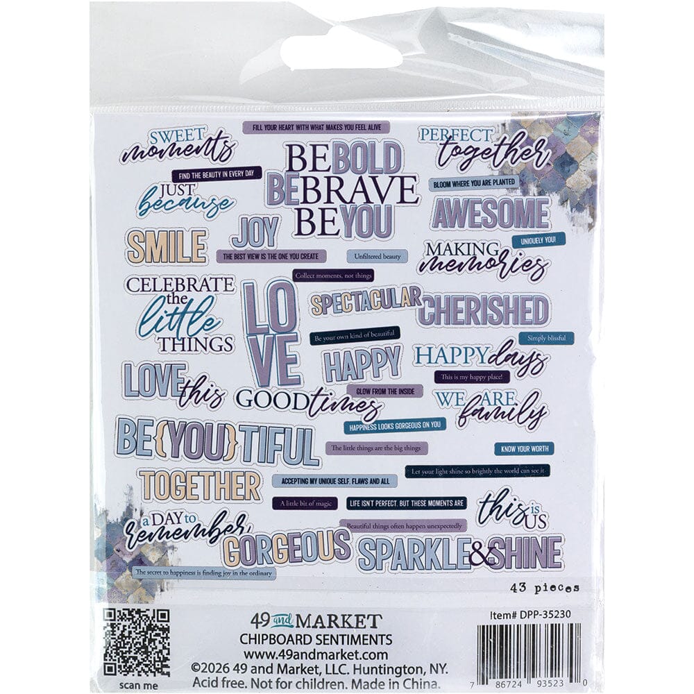 49 and Market Plume & Petal - Chipboard Sentiments Surfaces 49 and Market 