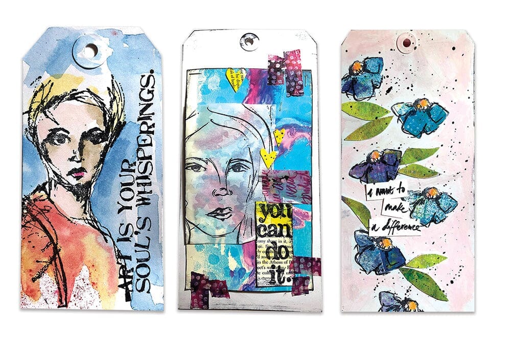 Dina Wakley Media White Tag Assortment #8 & #10 Surfaces Dina Wakley Media 