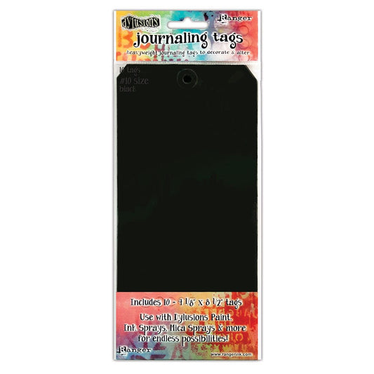 Dylusions Journaling Tags #10 Black, 10pc Surfaces Dylusions 