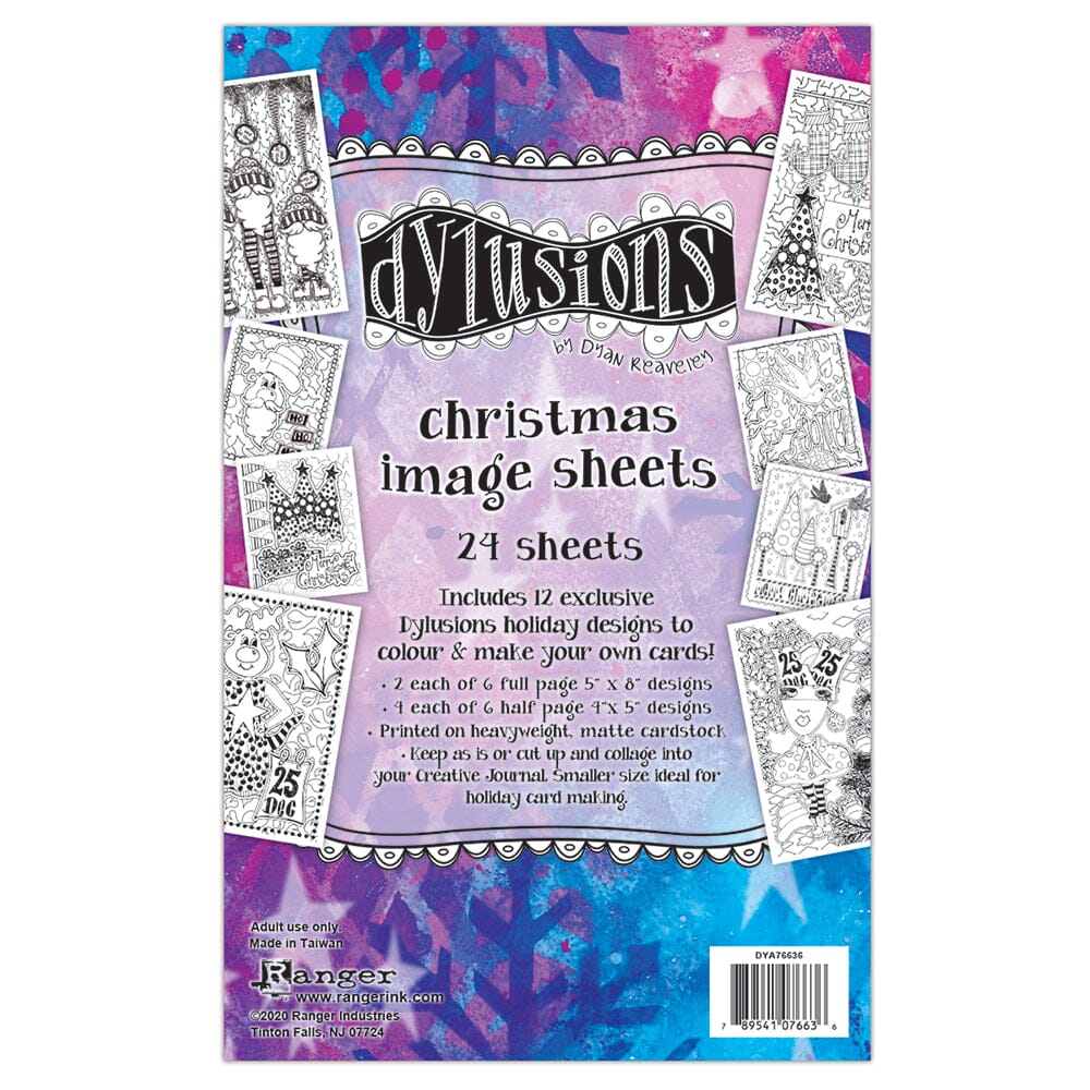 Dylusions Colouring Image Sheets Chrtistmas Surfaces Dylusions 