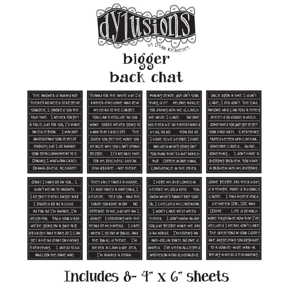 Dylusions Bigger Back Chat - Black 4 Tools & Accessories Dylusions 