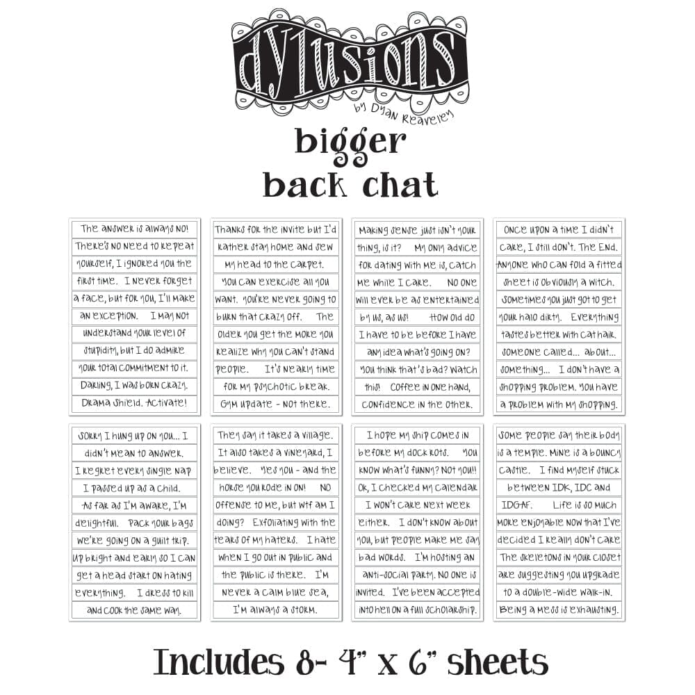 Dylusions Bigger Back Chat - White 4 Tools & Accessories Dylusions 