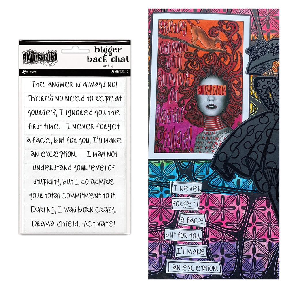 Dylusions Bigger Back Chat - Black & White 4 Bundle Bundles Dylusions 