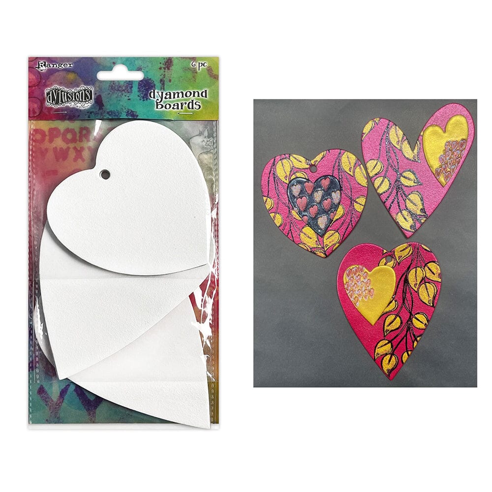 Dylusions Dyamond Boards - Assorted Large Hearts Surfaces Dylusions 