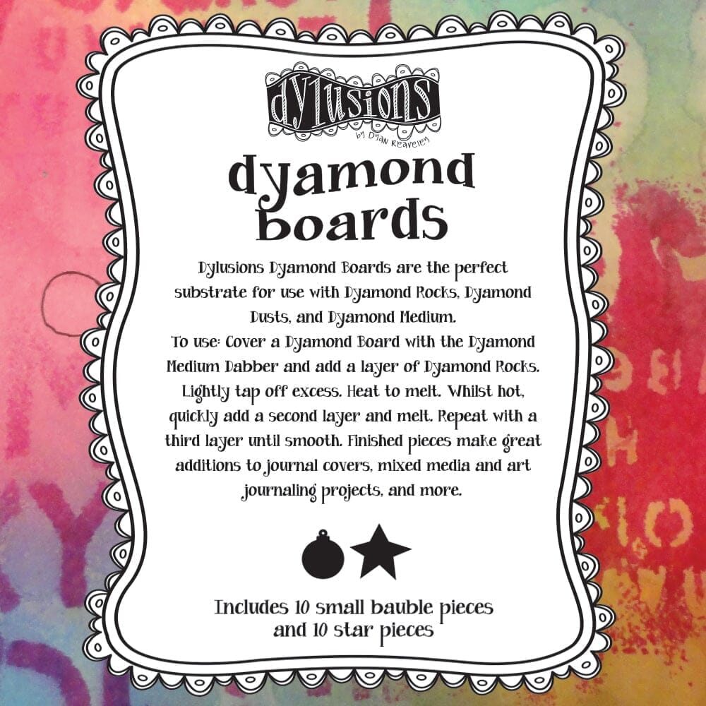 Dylusions Dyamond Boards - Small Baubles & Stars Surfaces Dylusions 