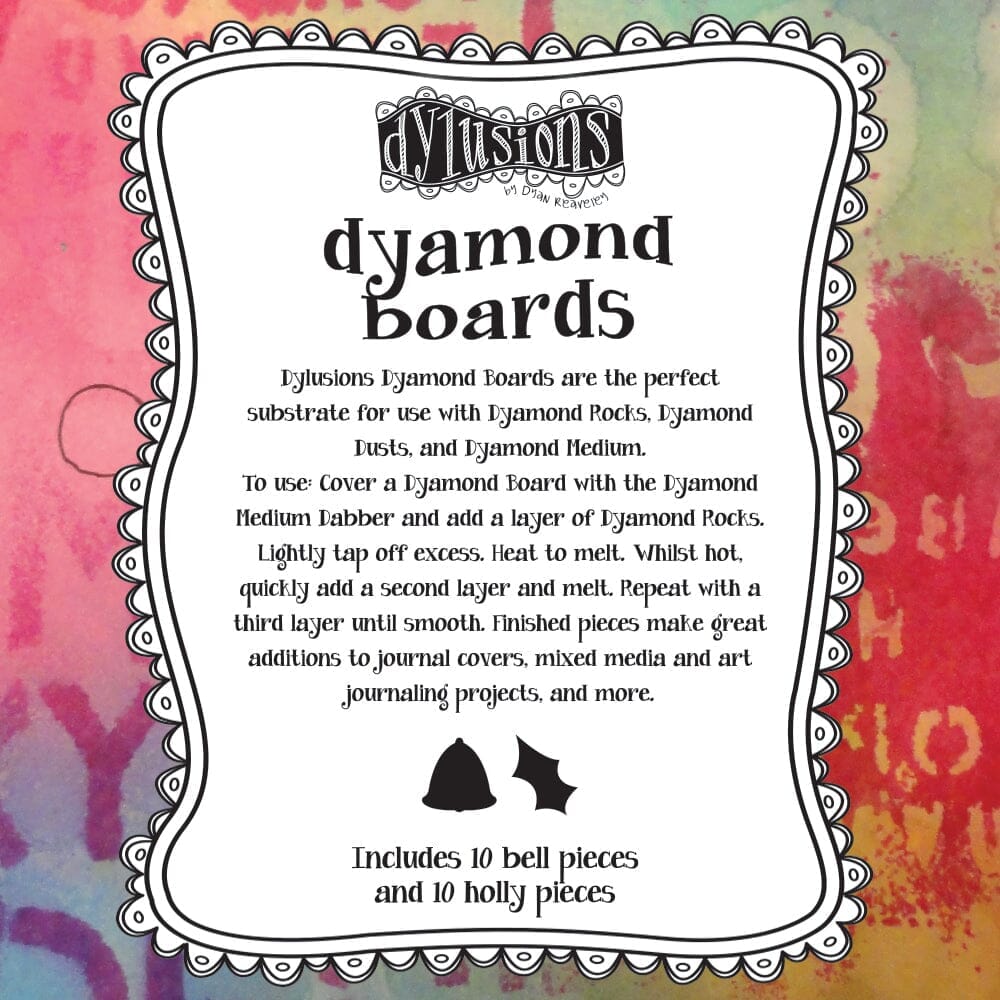 Dylusions Dyamond Boards - Small Bells & Holly Surfaces Dylusions 