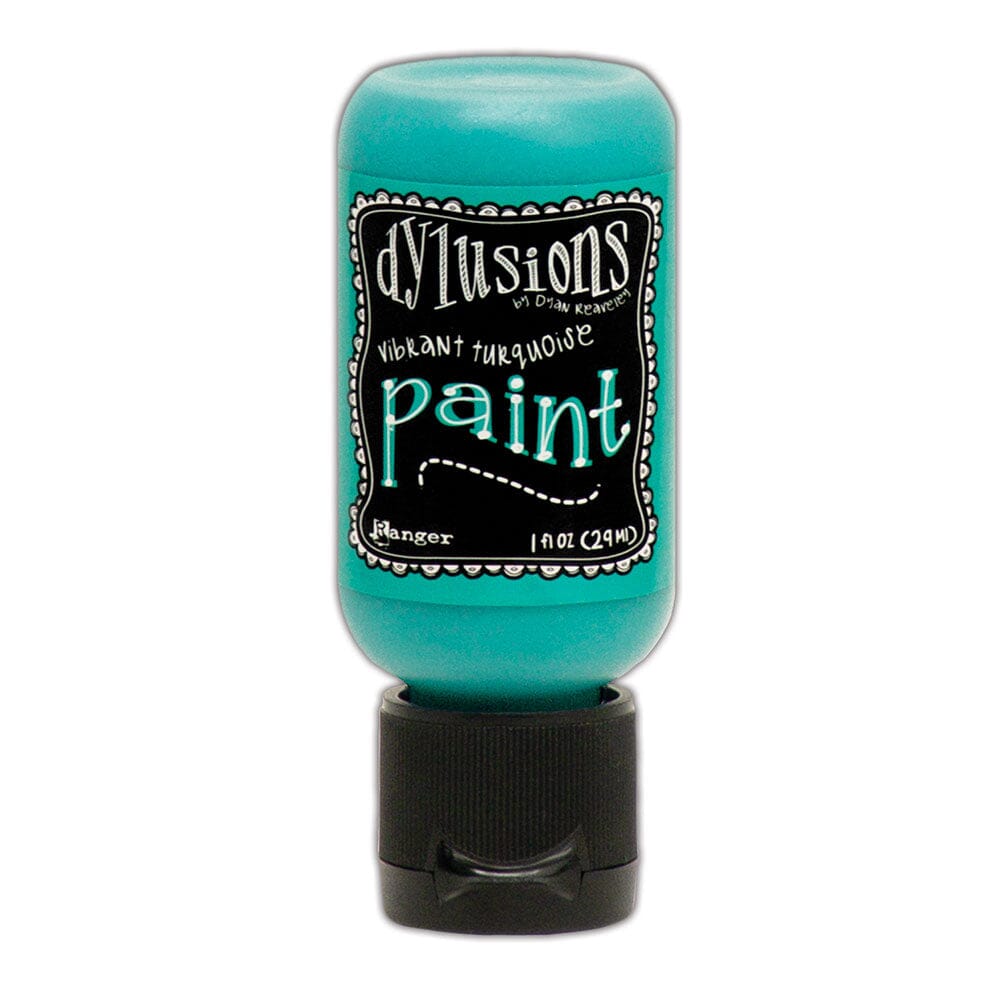 Dylusions Flip Cap Paint Vibrant Turquoise, 1oz Paint Dylusions 