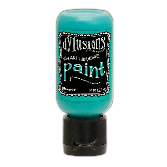 Dylusions Flip Cap Paint Vibrant Turquoise, 1oz Paint Dylusions 