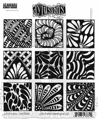 Dylusions Stampers Anonymous Cling Mount Stamp Bits of Blocks Stamps Dylusions 