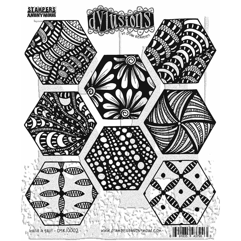 Dylusions Stampers Anonymous Cling Mount Stamp Build A Quilt Stamps Dylusions 