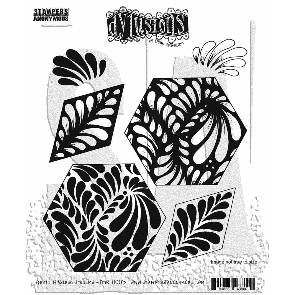 Dylusions Stampers Anonymous Cling Mount Stamp Quilts of Brush Strokes Stamps Dylusions 