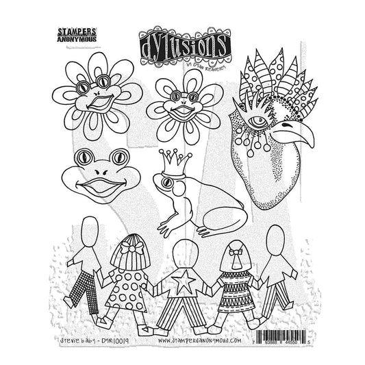 Dylusions Stampers Anonymous Cling Mount Stamp Stevie Baby Stamps Dylusions 
