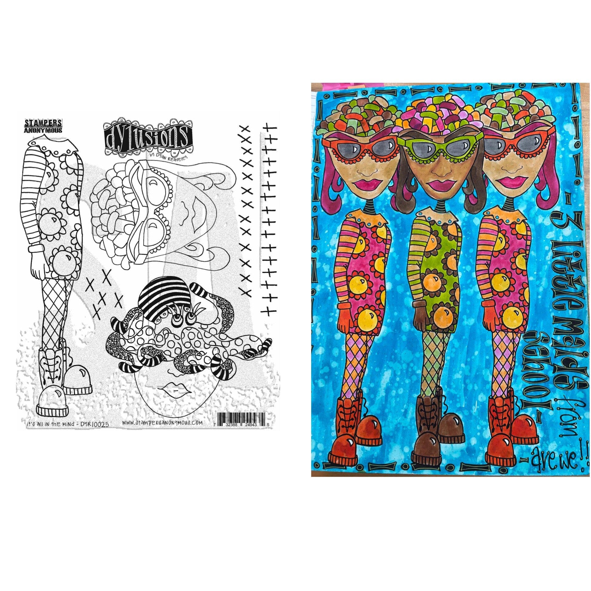 Dylusions Stampers Anonymous Cling Mount Stamp It's All in The Mind Stamps Dylusions 