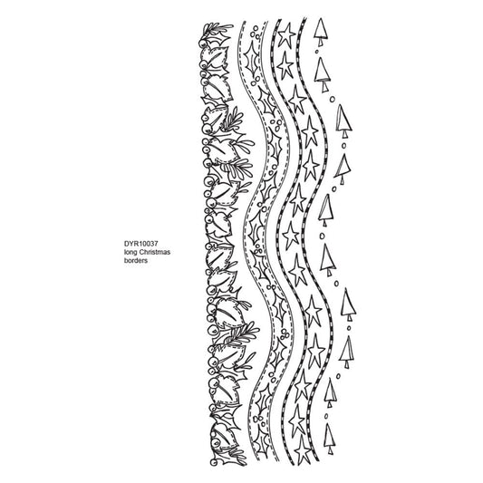 Dylusions Stampers Anonymous Cling Mount Stamp Long Christmas Borders Stamps Dylusions 