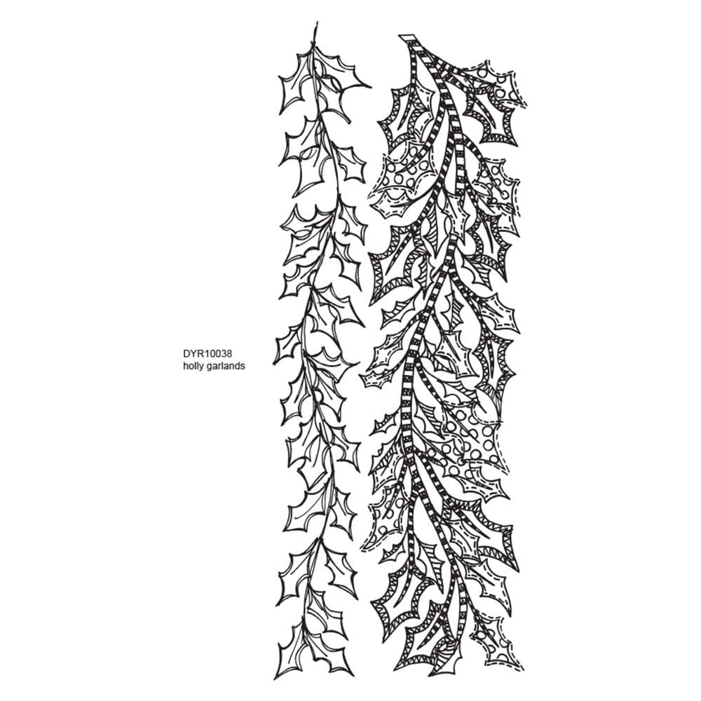 Dylusions Stampers Anonymous Cling Mount Stamp Holly Garlands Stamps Dylusions 