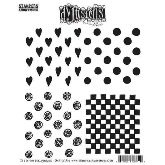 Dylusions Stampers Anonymous Cling Mount Stamp It's In the Background Stamps Dylusions 