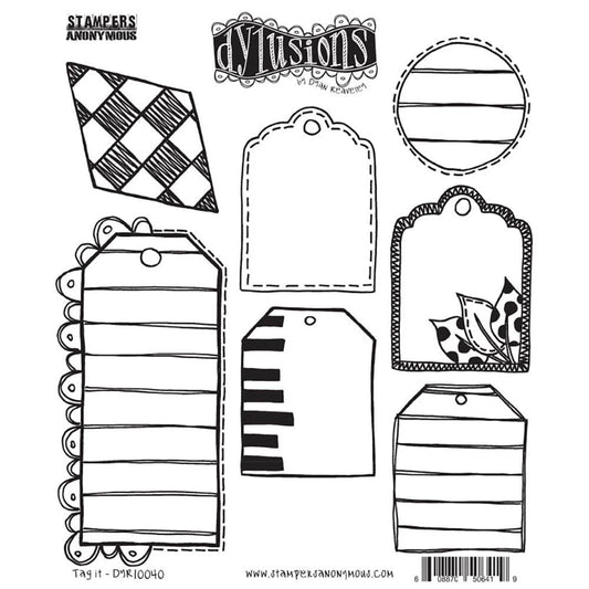 Dylusions Stampers Anonymous Cling Mount Stamp Tag It Stamps Dylusions 