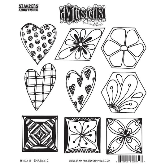 Dylusions Stampers Anonymous Cling Mount Stamp Block It Stamps Dylusions 