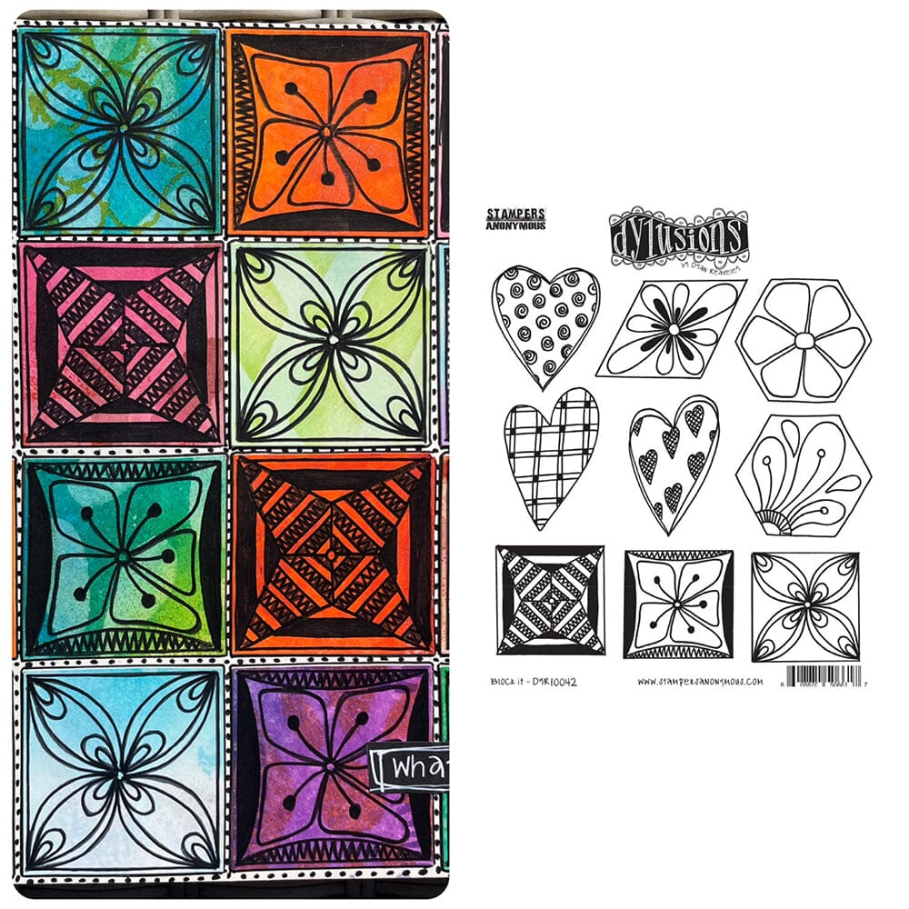 Dylusions Stampers Anonymous Cling Mount Stamp Block It Stamps Dylusions 