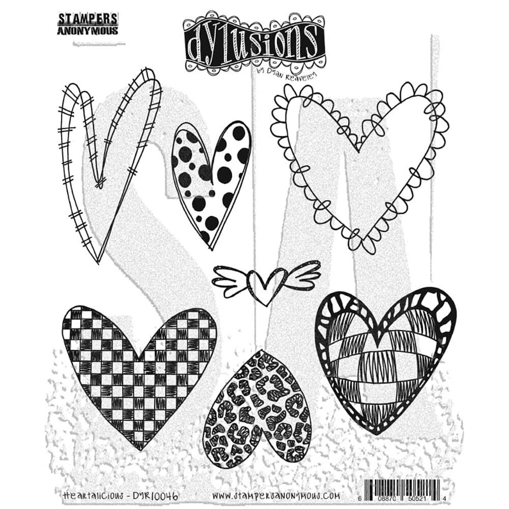Dylusions Stampers Anonymous Cling Mount Stamp Heartalicious Stamps Dylusions 