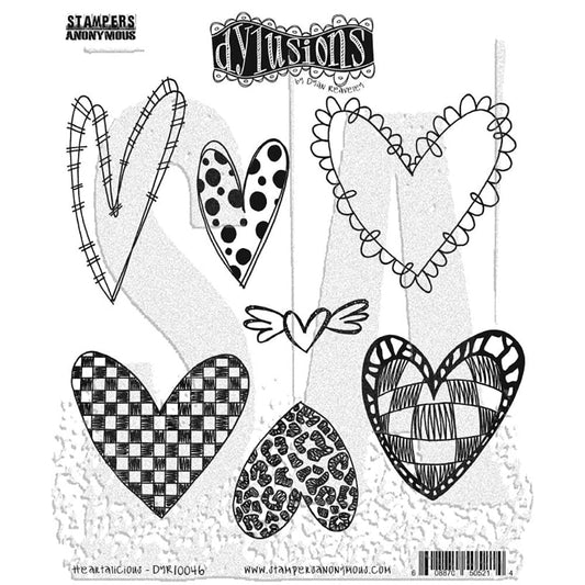 Dylusions Stampers Anonymous Cling Mount Stamp Heartalicious Stamps Dylusions 