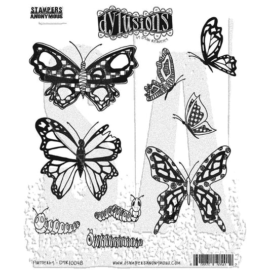 Dylusions Stampers Anonymous Cling Mount Stamp Flutterby Stamps Dylusions 