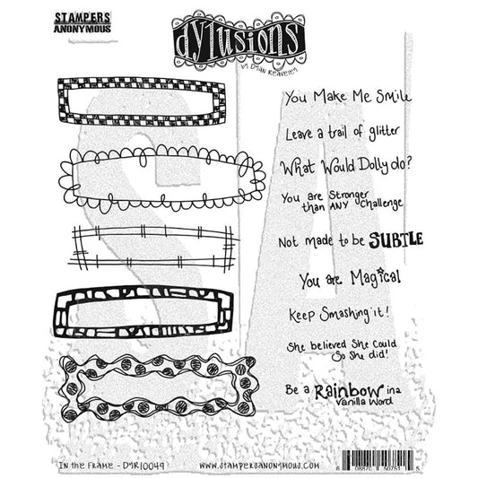 Dylusions Stampers Anonymous Cling Mount Stamp In the Frame Stamps Dylusions 