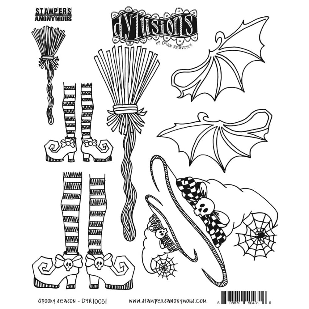 Dylusions Stampers Anonymous Cling Mount Stamp Spooky Season Stamps Dylusions 