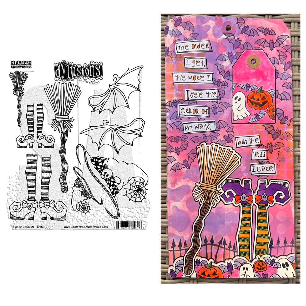 Dylusions Stampers Anonymous Cling Mount Stamp Spooky Season Stamps Dylusions 