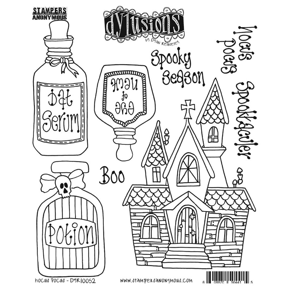 Dylusions Stampers Anonymous Cling Mount Stamp Hocus Pocus Stamps Dylusions 