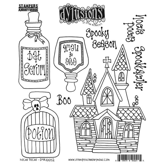 Dylusions Stampers Anonymous Cling Mount Stamp Hocus Pocus Stamps Dylusions 