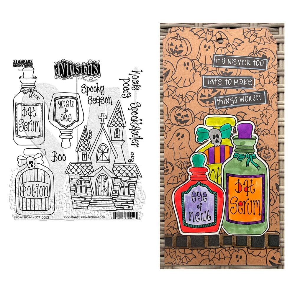 Dylusions Stampers Anonymous Cling Mount Stamp Hocus Pocus Stamps Dylusions 