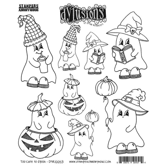 Dylusions Stampers Anonymous Cling Mount Stamp Too Cute to Spook Stamps Dylusions 
