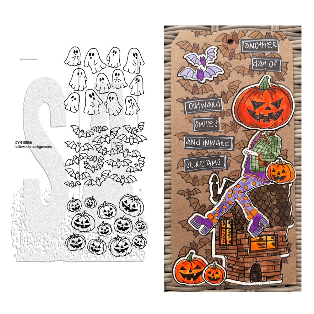 Dylusions Stampers Anonymous Cling Mount Stamp Halloween Backgrounds Stamps Dylusions 