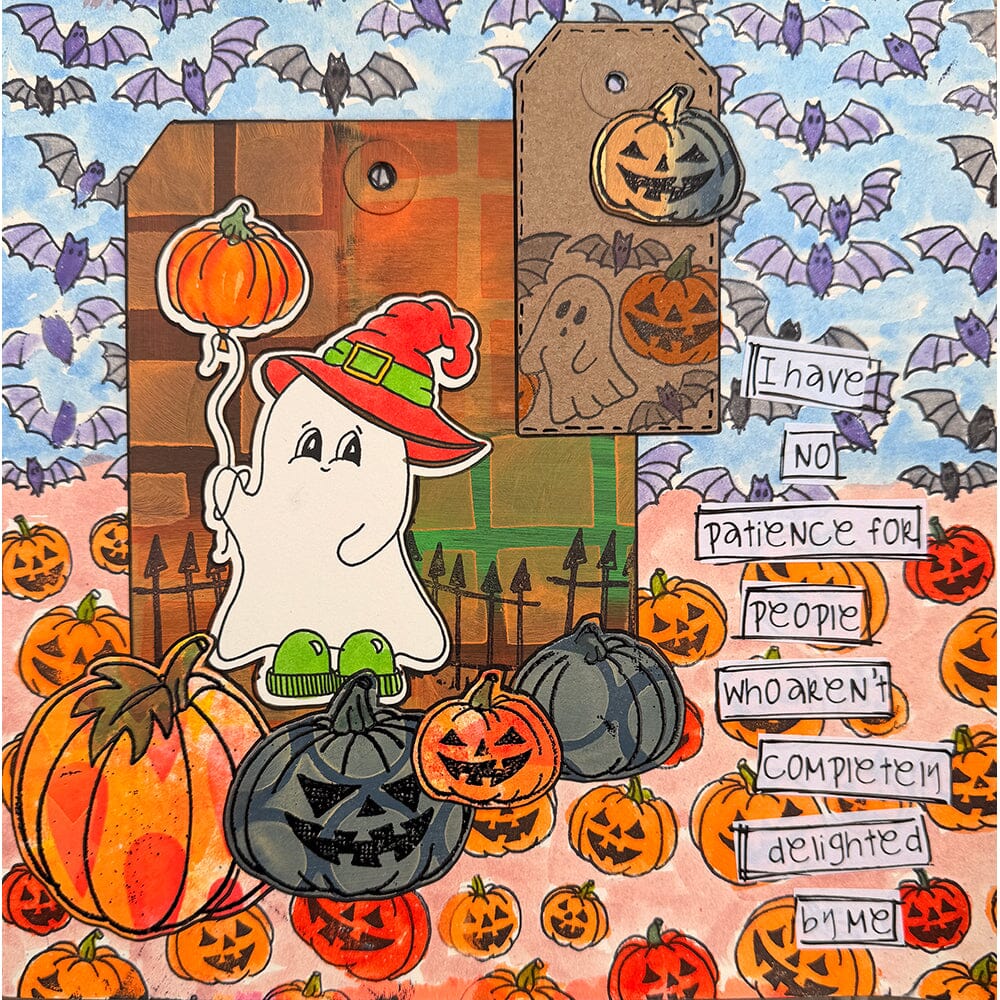 Dylusions Stampers Anonymous Cling Mount Stamp Halloween Backgrounds Stamps Dylusions 