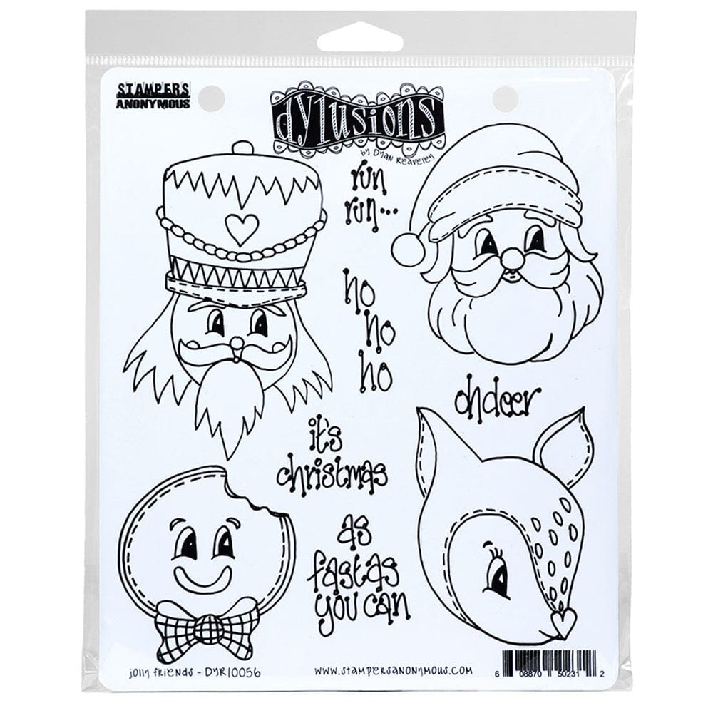 Dylusions Stampers Anonymous Cling Mount Stamp Jolly Friends Stamps Dylusions 