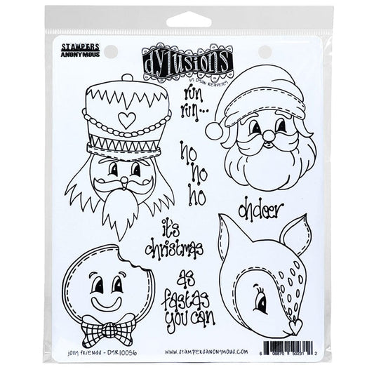 Dylusions Stampers Anonymous Cling Mount Stamp Jolly Friends Stamps Dylusions 