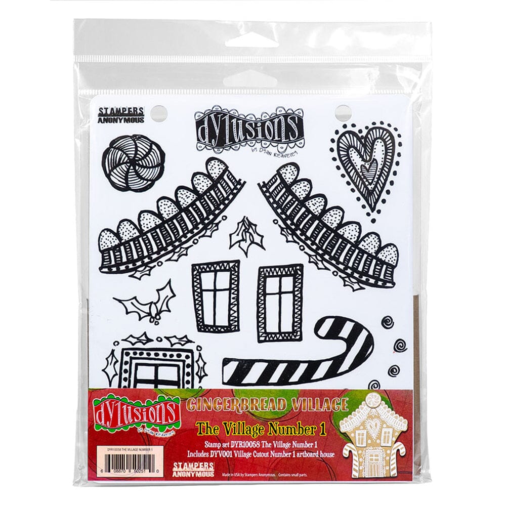 Dylusions Stampers Anonymous Cling Mount Stamp The Village Number 1 Stamps Dylusions 