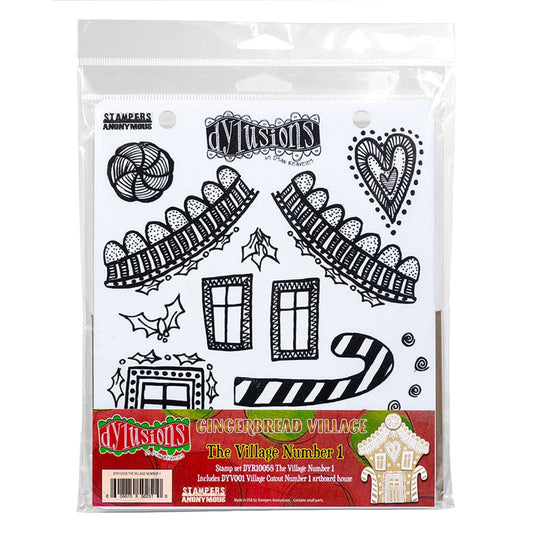 Dylusions Stampers Anonymous Cling Mount Stamp The Village Number 1 Stamps Dylusions 