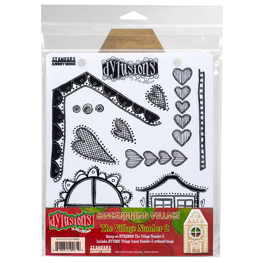 Dylusions Stampers Anonymous Cling Mount Stamp The Village Number 2 Stamps Dylusions 