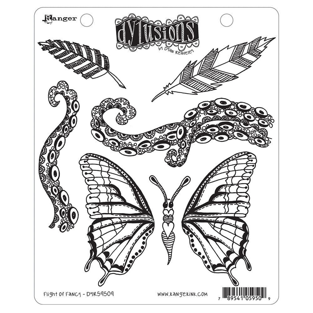 Dylusions Cling Mount Stamps Flight of Fancy Stamps Dylusions 