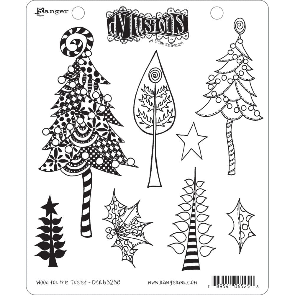 Dylusions Cling Mount Stamps Wood For the Trees Stamps Dylusions 