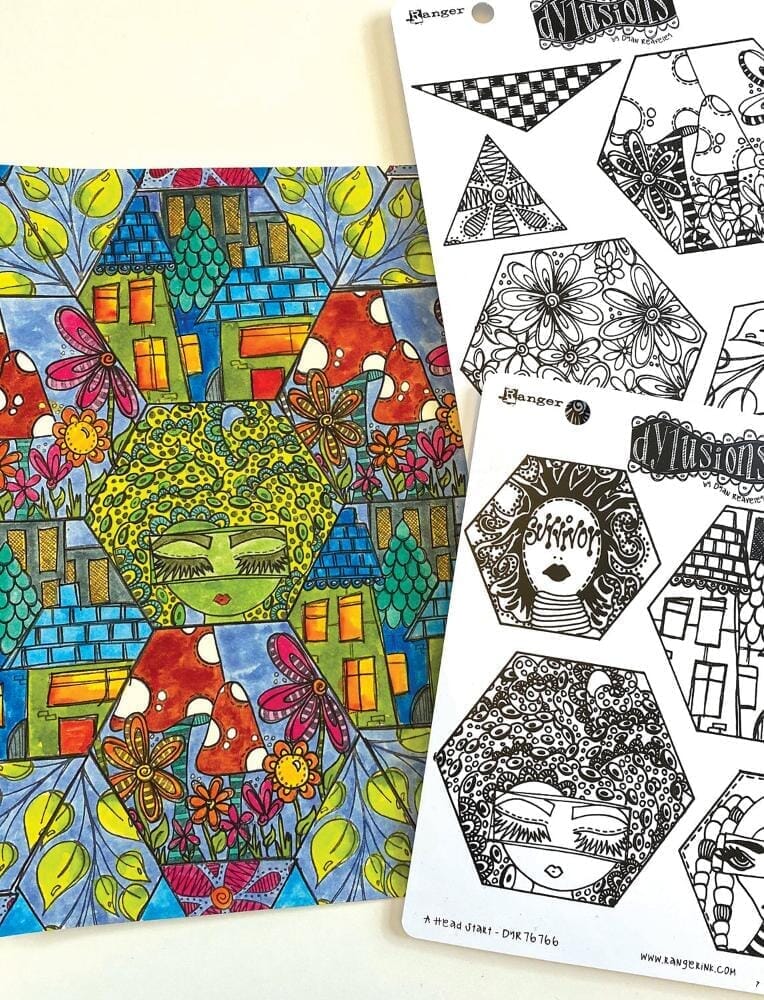 Dylusions Cling Mount Stamps A Head Start Stamps Dylusions 