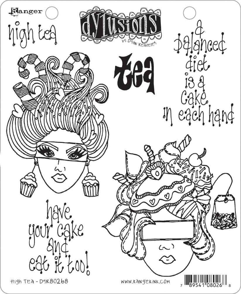 Dylusions Cling Mount Stamps High Tea Stamps Dylusions 